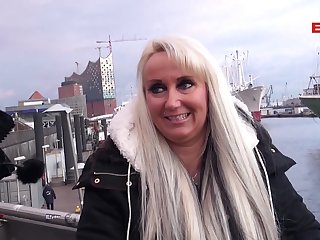 German chubby blonde housewife pick up on stree