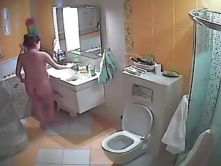In the toilet to clean wife